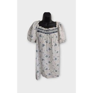 Ana Boho Dress With Puff Cap Sleeves And Smocked Bodice Size XL